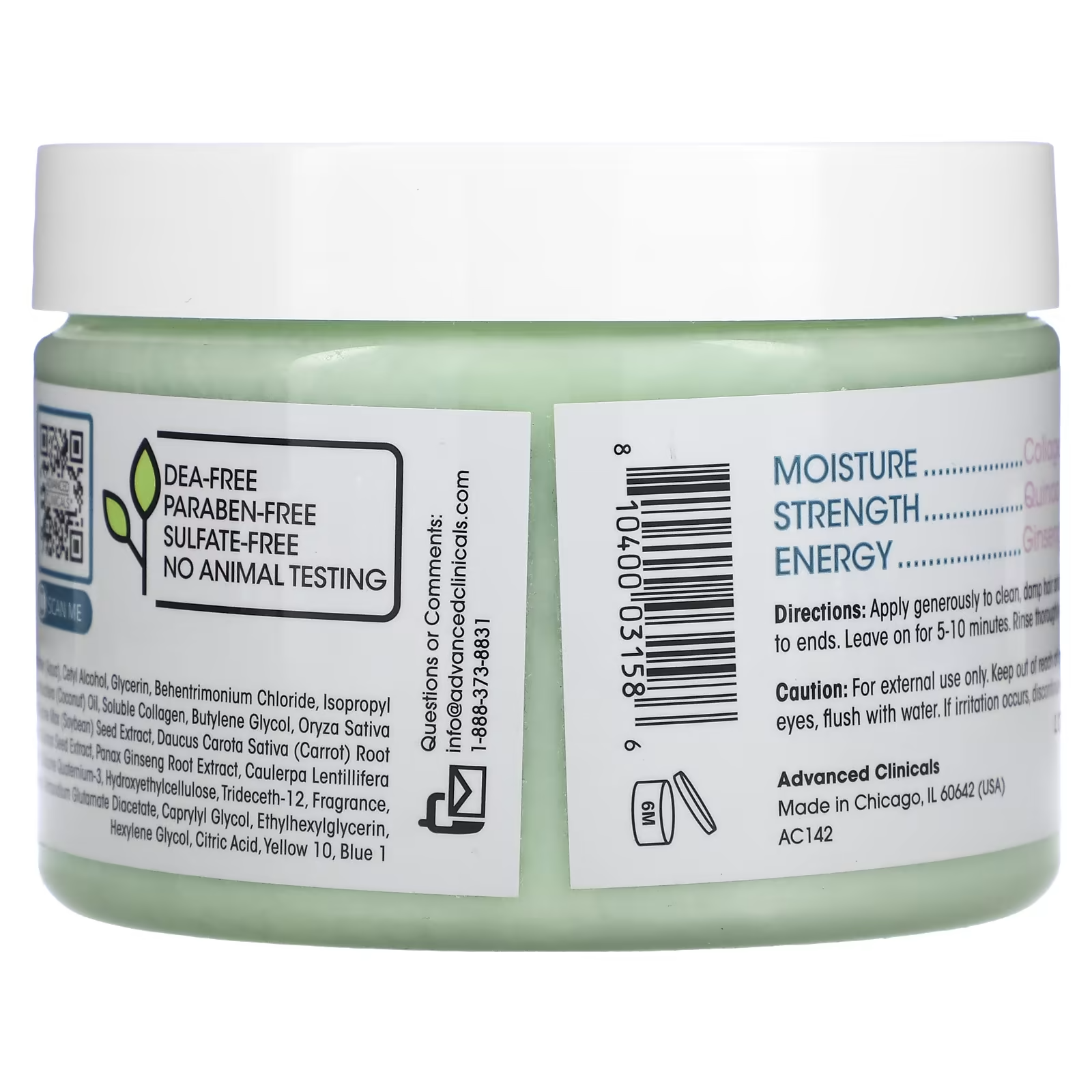 Advanced Clinicals Collagen Boost Hair Treatment 340 g