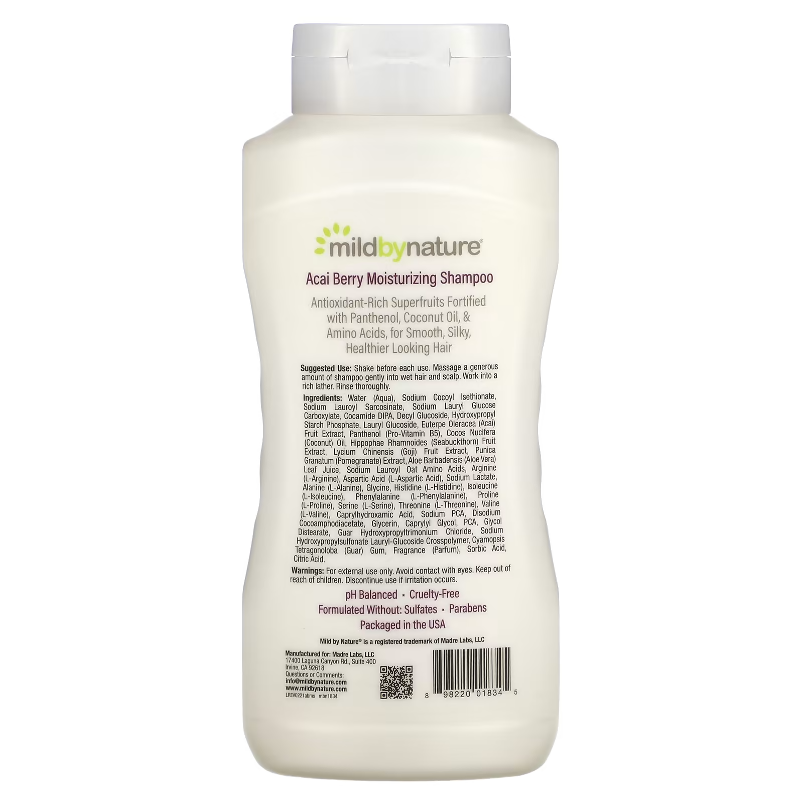 Mild By Nature, Acai Berry Moisturizing Shampoo 473 ml