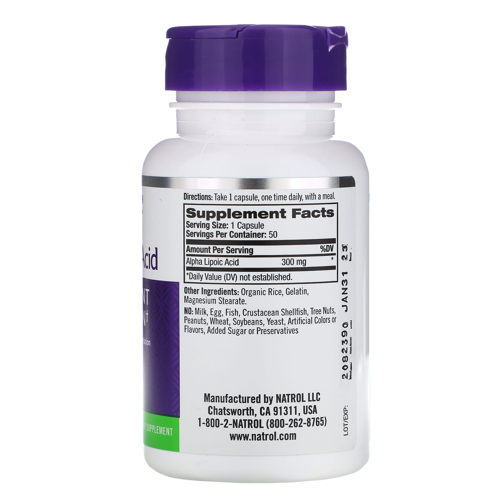 Alpha Lipoic Acid - 300 mg - 50 Capsules - Natrol
