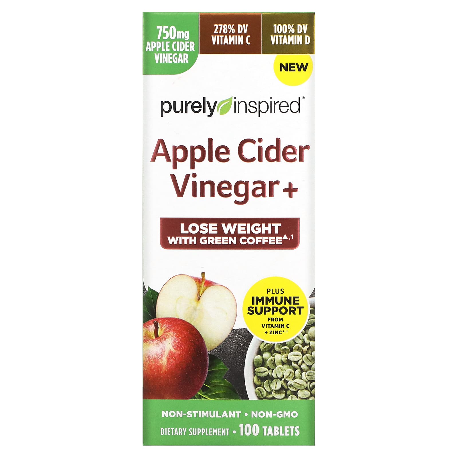Apple Cider Vinegar+ - 100 Tablets - Purely Inspired