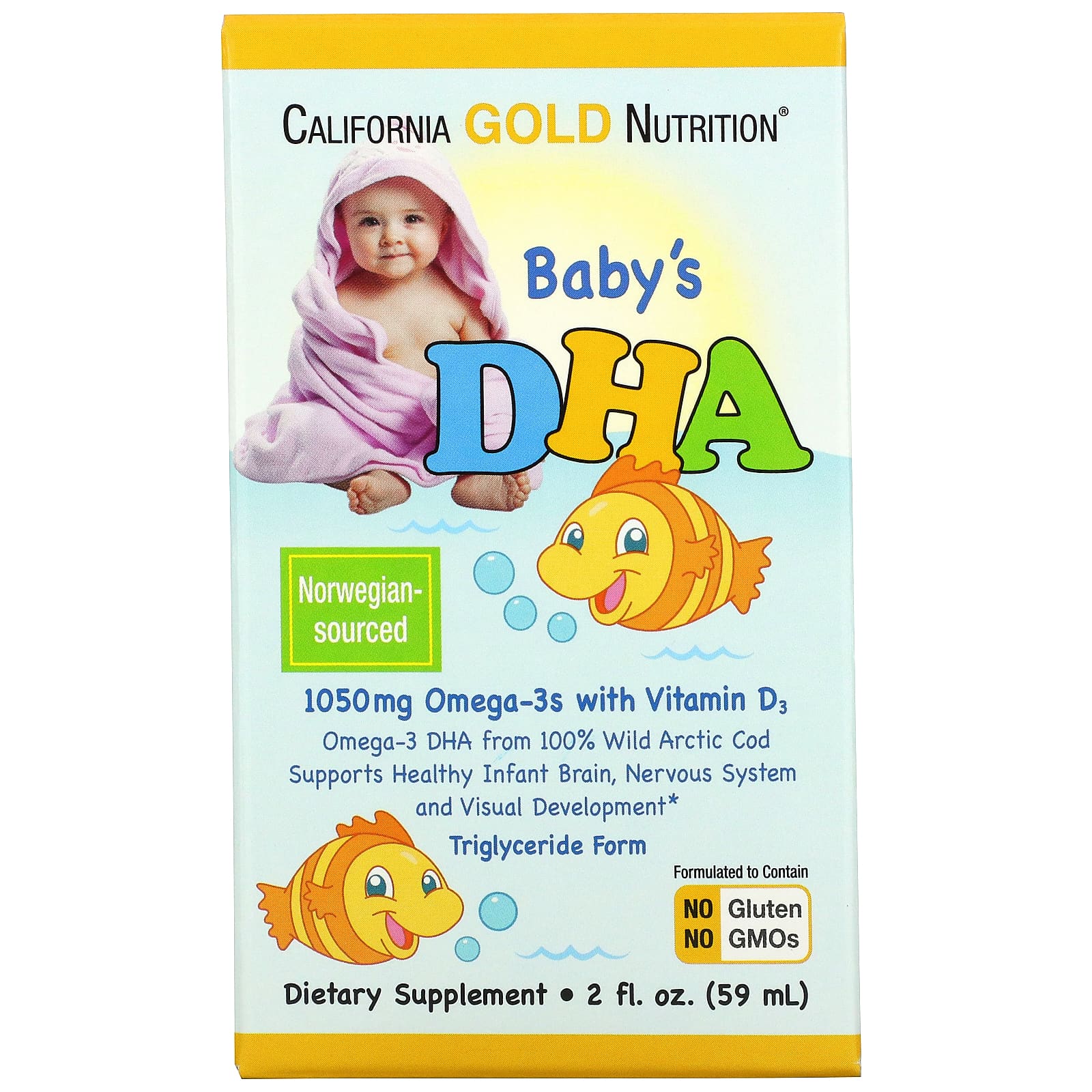 California gold nutrition omega-3 premium fish oil with vitamin d3 - 2 fl oz 59 ml