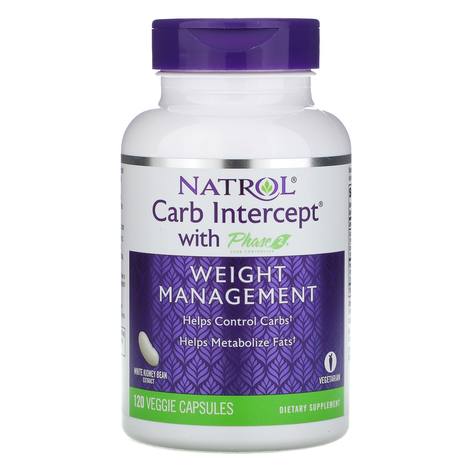 Natrol Carb Intercept with Phase 2 Carb Controller 1000 mg - 120 Veggie Capsules