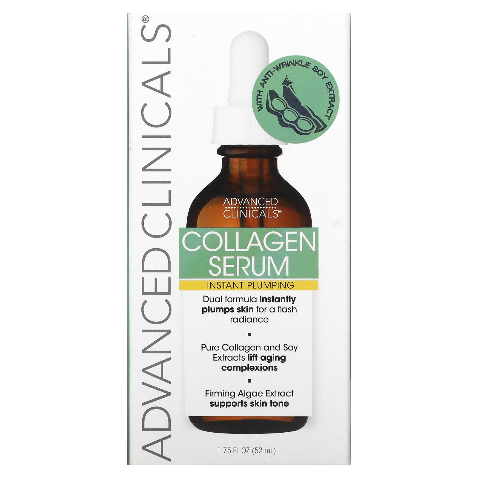 Advanced Clinicals Collagen Serum 1.75 fl oz (52 ml), Instant Plumping Serum