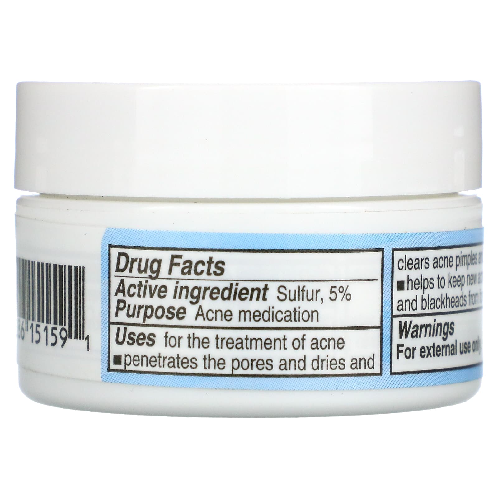 De La Cruz Acne Treatment with 5% Sulfur for sensitive skin - 0.21 oz (6 g)