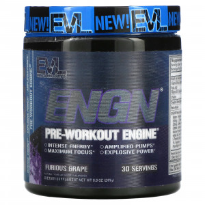 EVLution Nutrition ENGN Pre Workout Engine with Furious Grape 249 g