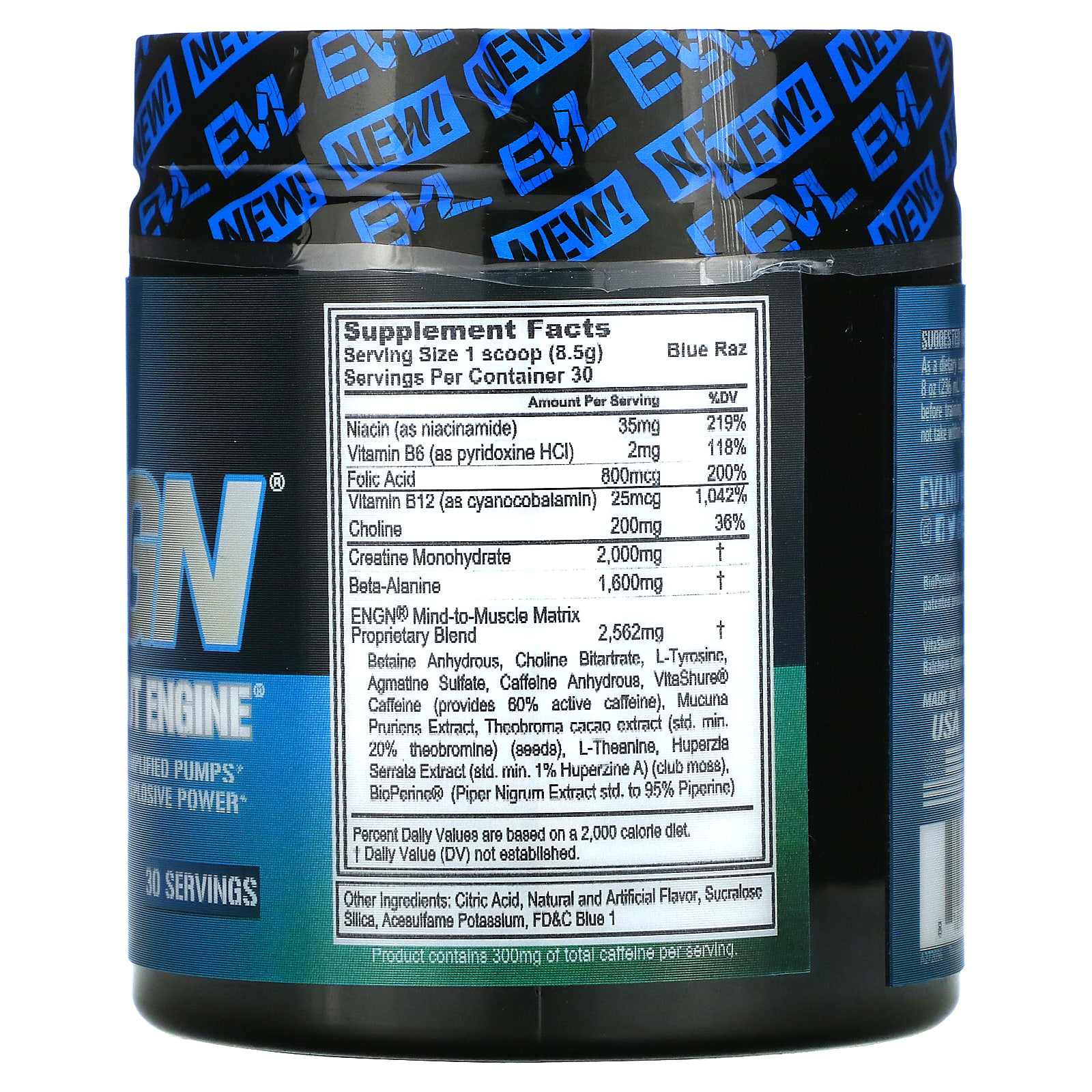 EVLution Nutrition ENGN pre workout Blue Raz Flavor - 255 g