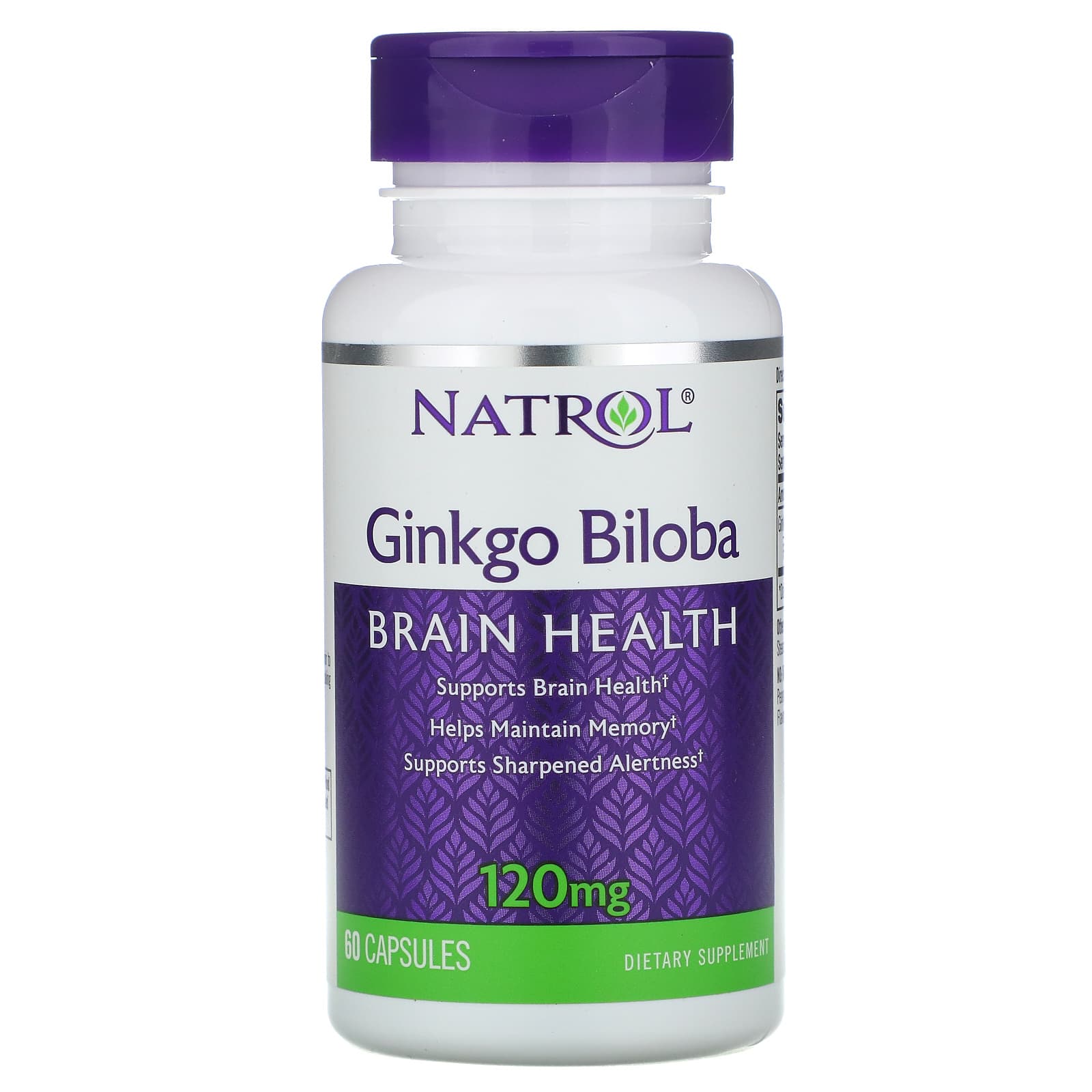 Natrol ginkgo biloba supplement 120 mg brain health capsules - 60 Caps