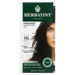 Herbatint permanent haircolor gel 1N black with 8 certified herbal extracts - 4.56 fl oz (135 ml)