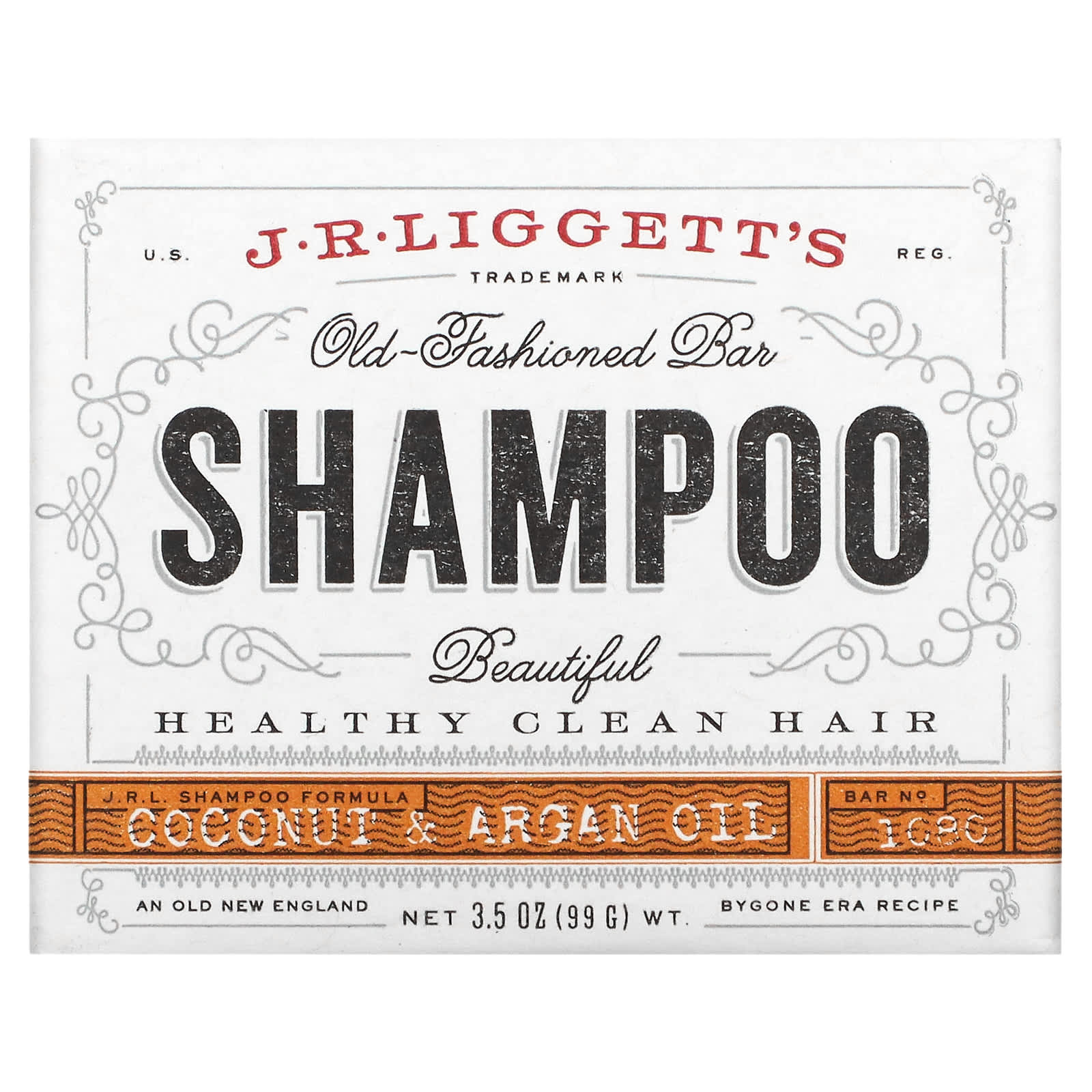 J.R. Liggett's old fashioned shampoo bar coconut and argan oil sleekness enhancer - 3.5 oz (99 g)
