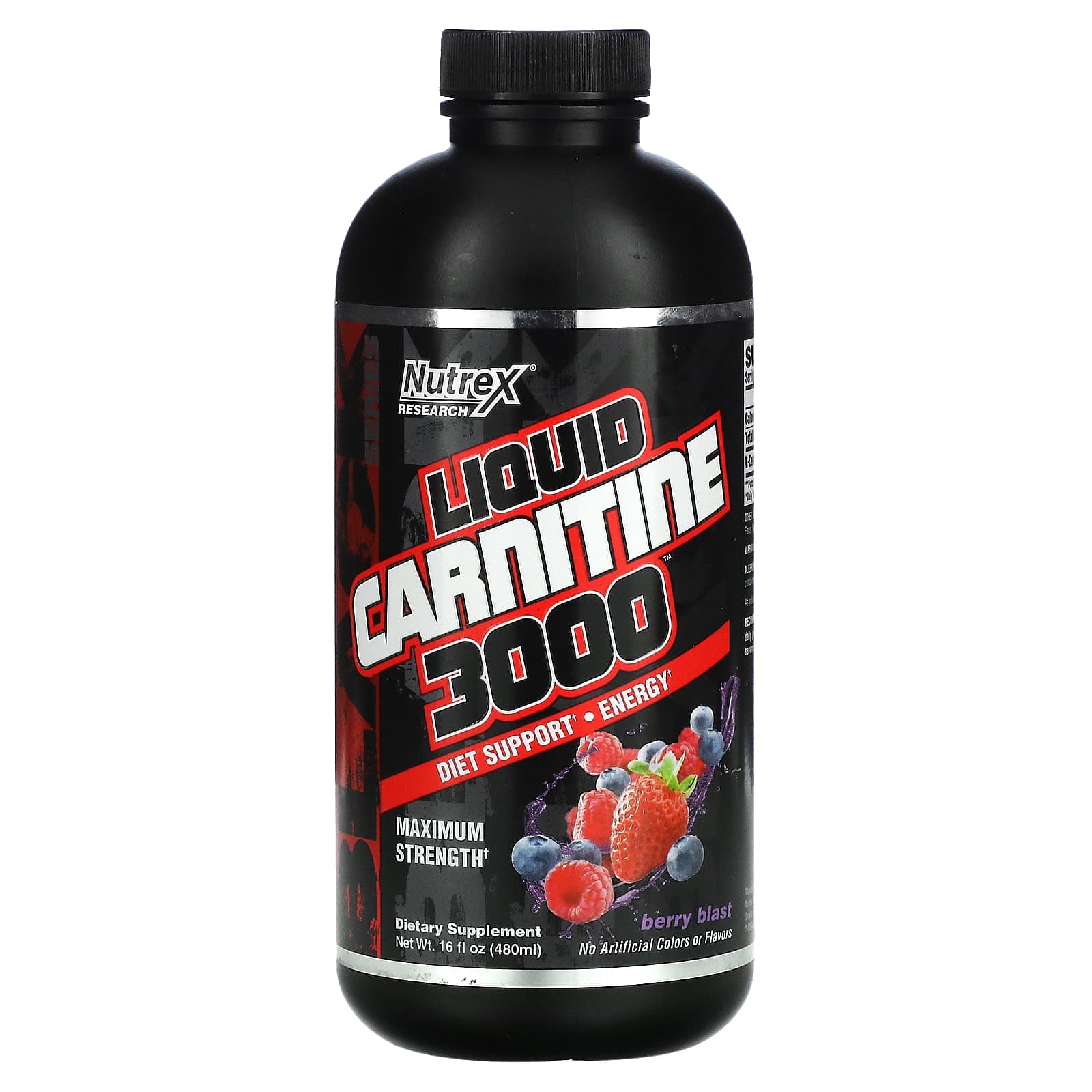 Liquid Carnitine 3000 - Berry Blast - 16 fl oz (480 ml) - Nutrex Research