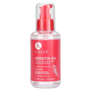 Luseta Beauty keratin smoothing oil hair repairer and treatment serum 3.38 fl oz (100 ml)