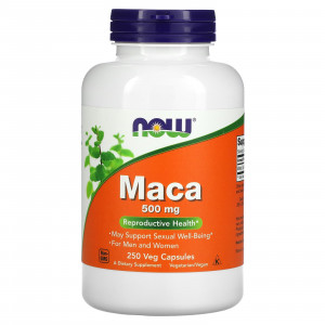 NOW Foods Maca 500 mg vegetarian dietary supplements - 250 Veg Capsules