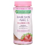 Natures bounty hair skin & nails gummies with Biotin healthy appearance enhancer - Strawberry 1,250 mcg 80 Gummies