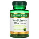 Nature's bounty saw palmetto 450 mg 100 capsules to promote healthy prostate and urinary