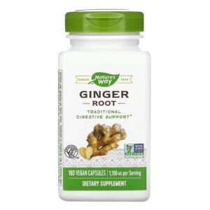 Nature's way ginger capsules digestive system supporter and enhancer - 550mg 180 Vegan Capsules