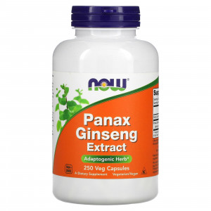 Now foods Panax Ginseng Extract immunity support capsules - 250 veggie Caps