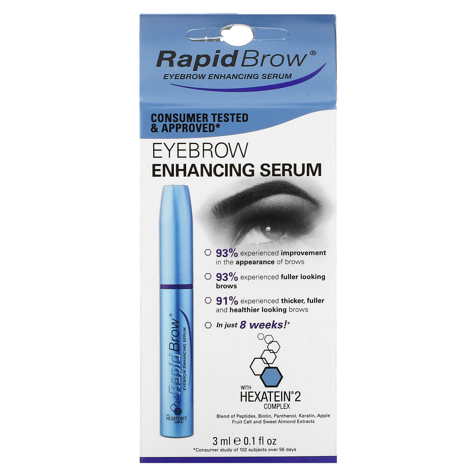 Rapidlash rapidbrow eyebrow enhancing serum to increase eyebrow growth - 3ML