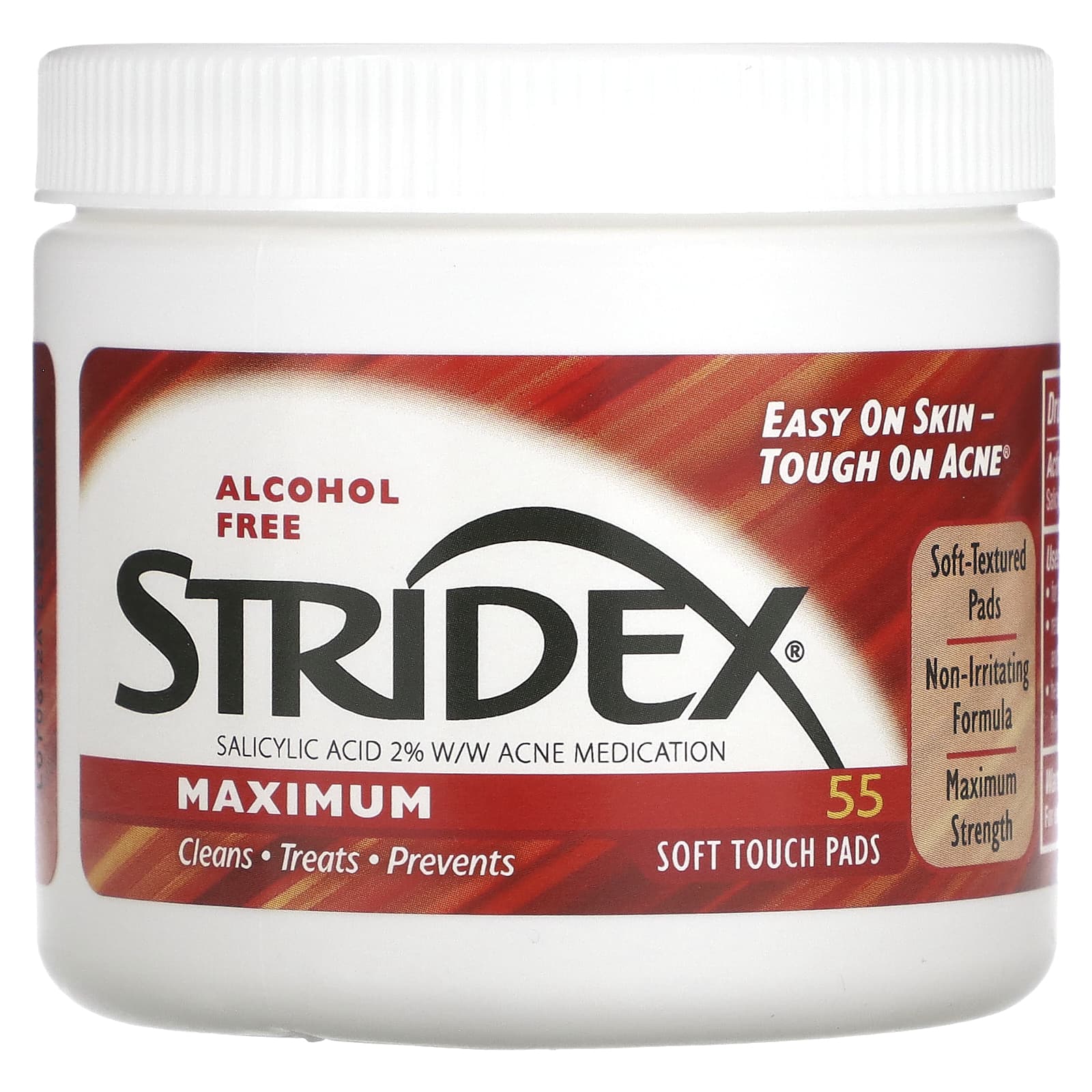 Stridex Maximum soft touch pads - Alcohol Free - 55 Soft Touch Pads